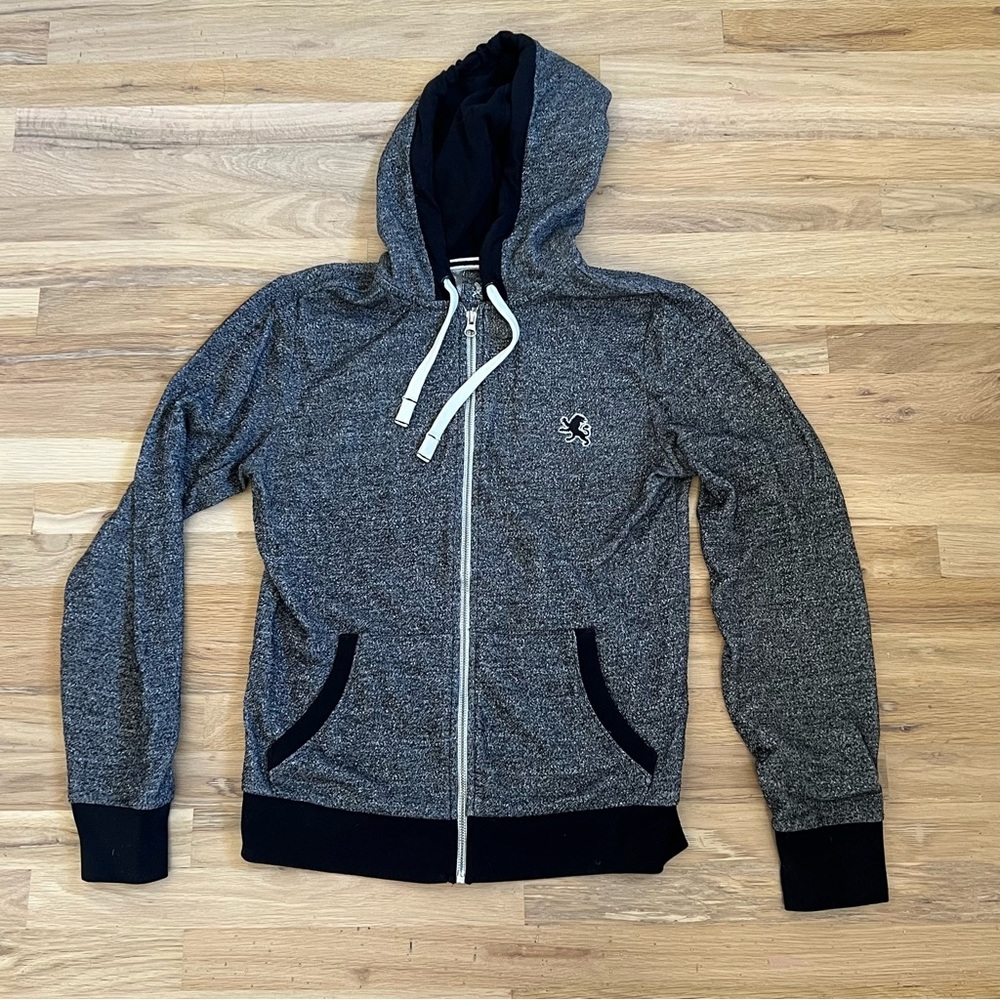 Express Black and Gray Zip-Up Hoodie